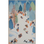 <b>RIE MUNOZ</b><br>(1921-2015)<br>Corrida na Neve<br>Litogravura<br>Ass. e datado 82, cid<br>Numerado 311/750<br>43 x 27 cm