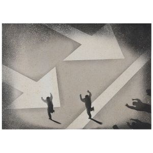 <b>JUAN GENOVÉS</b><br>(1930-2020)<br>Escola Espanhola<br>Manifestantes<br>Litografia<br>Ass. e datada 70, cid<br>Numerada 7/92, cie<br>50 x 65 cm