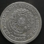 1 CRUZEIRO - 1960 - ALUMINIO - CAT. V277 - REVERSO INCLINADO