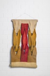 Jacques Douchez- 1960- Singular, monumental e explosiva tapeçaria em lã trançada.
