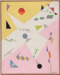 DIMITRI ISMAILOVITCH (1892-1976) - Pintura O.S.T. representando composição com elementos abstratos,