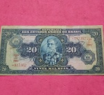 Cedula ; Brasil - 20 mil Reis com carimbo de desvalorizacao !! Ano de circulacao de 1942 ate 1955 !!