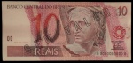 Cédula do Brasil - 10 reais - 1998 - Sem Valor/ Specimen Ensaio em Polímero - Australian Securency -