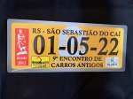 PLACA PROMOCIONAL DE SÃO SEBASTIÃO DO CAI 9 ENCONTRO DE CARROS