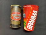 LATA DE FERRO BRAHMA CHOPP E COPO PROMOCIONAL