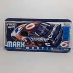 Placa americana NASCAR, piloto Mark Martin, normalmente usada na dianteira, medindo 15,2 x 30,5 cm