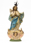 Imagem de Nossa Senhora da Conceição em madeira policromada. Brasil, século XVIII-XIX. Altura: 40 cm.