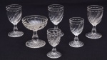 6 taças diversas lapidação ao gosto Baccarat modelo Bamboo Tors.
