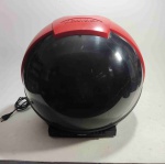 Antiga e diferenciada TELEVISÃO capacete PHILIPS Discovery vermelha funcionando