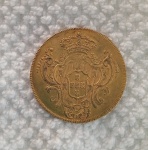 Moeda Brasil Ouro 22k 0,917 peso de 14 gr de 6400 Reis ano 1779. Soberba. Rio de Janeiro