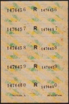 Brasil 1990 - Comprovante de Franqueamento para registrado, selo em mini folha completa de 5 selos,