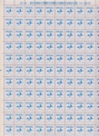 Brasil 1988 - Selo Comprovante de Franqueamento em folha completa de 110 selos sem carimbo com goma!