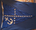 Flâmula de comando da marinha do Brasil; feita em lã; hasteada nos navios que tivessem um oficial da