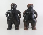 Ediltrudis Noguera - Adão e Eva - par de esculturas em terracota - obs.: importante ceramista contem