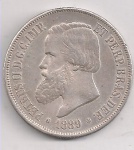 Moeda do Brasil- 2000 Réis 1889 (Império)- prata- P659