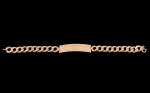 Pulseira Grumet de ouro 720, malha oca de grosso calibre com placa trazendo inscrição "Ter propó