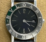 BVLGARI BULGARI BB 26 SLG RELÓGIO EM AÇO COM DIAL BLACK. FUNCIONAMENTO QUARTZ. 24 MM DE DIAMETRO.