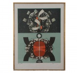 Pierre Henri JACQUOT (1929-2009) "Janus" Litogravura s/ papel  65 x 49 cm. ass. inf. direito. Moldura. 67 x 52 cm. Tiragem: E.A.