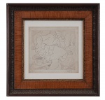 SIGAUD, Eugênio (RJ, 1899 - 1979) Limpadores de claraboias - Água forte s/ papel 15 x 16 cm. ass. inf. direito 1946. Moldura 30 x 29 cm. Tiragem: II.P.