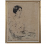 CYLENE - Sem título - Grafite e carvão s/ papel 71 x 57 cm. ass. inf. direito, localizado e datado Paris 1960.