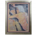 RUBENS GERCHMAN  (RJ 1942 - SP 2008) "Voyeur Amoroso" Serigrafia 28/75 Medida 100 x 76 cm. moldura 122 x 96 cm. Ass. inf. direito 1981