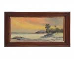 SANSÃO PEREIRA, (Acre 1919/RJ 2014) - Marinha - óleo s/tela 20 x 39 cm, ass. inf. direito - medida com moldura 29,5 x 49 cm.