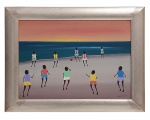 DANIEL - Futebol na praia - óleo s/ tela 30 x 40 cm - ass. inf. direito, medida com moldura 38 x 48 cm.