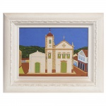 DJANIRA, da Motta e Silva (Avaré 1914 - RJ. 1979) Igreja - serigrafia s/ papel 32 x 46 cm. ass. inf. direito na prancha. Sem tiragem. Apresenta poucos e pequenos pontos de fungos. Moldura. 53 x 67 cm.