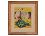 RAPOPORT, Alexandre Rapoport (RJ. 1929) Enigma 9 "Aconteceu Naquele Exato Momento" - Óleo s/ tela 41 x 33 cm. ass. inf. direito e verso 1970. Moldura 65 x 58 cm.
