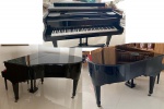 FRITZ DOBBERT - piano de cauda, 3 pedais, acompanha banqueta, afinado. Med. 164 X 150 X 100 cm (L X P X A). OBS. Retirada na Barra da Tijuca, apartamento, por içamento.