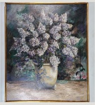 E. Bianchi Spagnolini - Vaso de Flores - óleo sobre tela 116 x 100 cm. ass. inf. direito e datado 1928. Moldura baquete dourada.