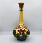 Paul Milet (1870-1950) para Sèvres - Lindo vaso Art Nouveau em faiança dourada e esmaltada. Med. 26 x 12 cm. Marcas na base.