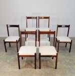 Autor desconhecido - Set de seis maravilhosas cadeiras anos 60, com estrutura executada em jacarandá