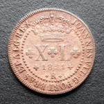 Moeda do Brasil, XL réis, 1821 R, cobre