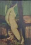 Enrico Bianco, Nú -  óleo sobre duratex  medida 53 x 38 cm  datado de 1975  A.C.I.D - reproduzi