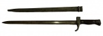 MILITARIA (RB1) - Baioneta Francesa modelo 1892 - Primeira Guerra Mundial, para fuzil mosquetão Berthier M-1892. Bainha em metal. Sem a bainha mede no total aprox. 51,4 cm. A lâmina mede aprox. 39,7 cm. <br>