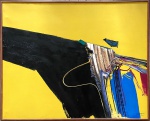 Manabu Mabe (1924-1997). Sem título. Óleo sobre tela. 102 x 127  cm. 1977. Medida total com a moldur