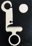 Niobe Xandó (1915-2010). Máscara. Spray sobre papel. 73 x 51 cm. 1970. Sem moldura. Apresenta mínimo