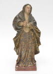 Portugal Séc XIX - Rara imagem de Nossa Senhora das Dores, em madeira entalhada com pintura original, altura 32 cm.
