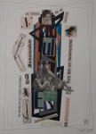 Rones Dumke  Colagem da série Ocidentes e Orientes - Medida Interna 18x58 cm - Medida Externa 80 x 60 cm -Assinado no cid - 2011