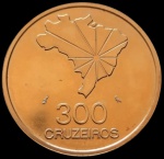 Brasil - 1972 - 300 Cruzeiros - Sesquicentenário da Declaração de Independência - Ouro 0.920, 16.65g,  27.5mm -