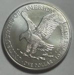 Moeda dos Estados Unidos - 1 Dollar - Silver Eagle - 2021- Type 2 - Prata (.999) - 1 Oz - 38mm -Uc#3
