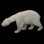 DENMARK - Estatueta em porcelana dinamarquesa, representando urso de cor cinza. No fundo marca da manufatura. 9 x 18 cm.