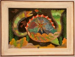CHICO DA SILVA  1910-1985 -Sem título , acrílica sobre tela. Medida com moldura 85 cm x 65 cm e tel