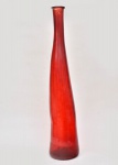 GRANDE DIMENSÃO- Vaso de chão, em vidro, Solifleur, pintado na cor vermelha. Med: 99 cm alt x 22 cm em sua base.