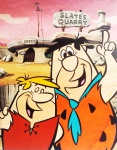 Quadro Tela Hanna-Barbera by Flinstones Strong Fred e Barney Colorido. Medida 40 X 50cm.