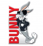 Placa Parede Metal Recortada Looney Bugs Bunny Charming. Medida 43x40cm.