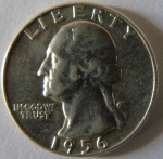 Moeda de prata Estrangeira , Estados Unidos Quarter Dollar 1956 -
