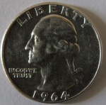 Moeda de prata Estrangeira , Estados Unidos Quarter Dollar 1964 -