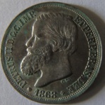 Moeda de prata ,Brasil Imperio 200 Reis 1868 -D.Pedro II